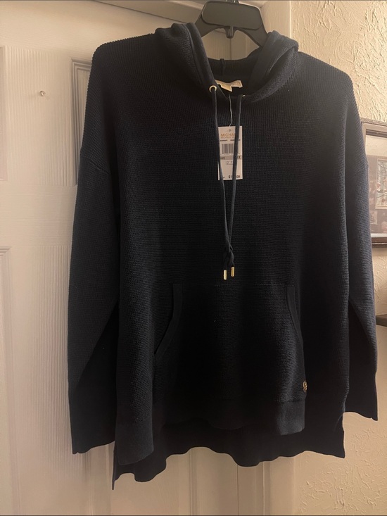 Michael Kors Tops - Michael Kors Navy Knit Hooded Pullover Size 1XL NWT Retail $110